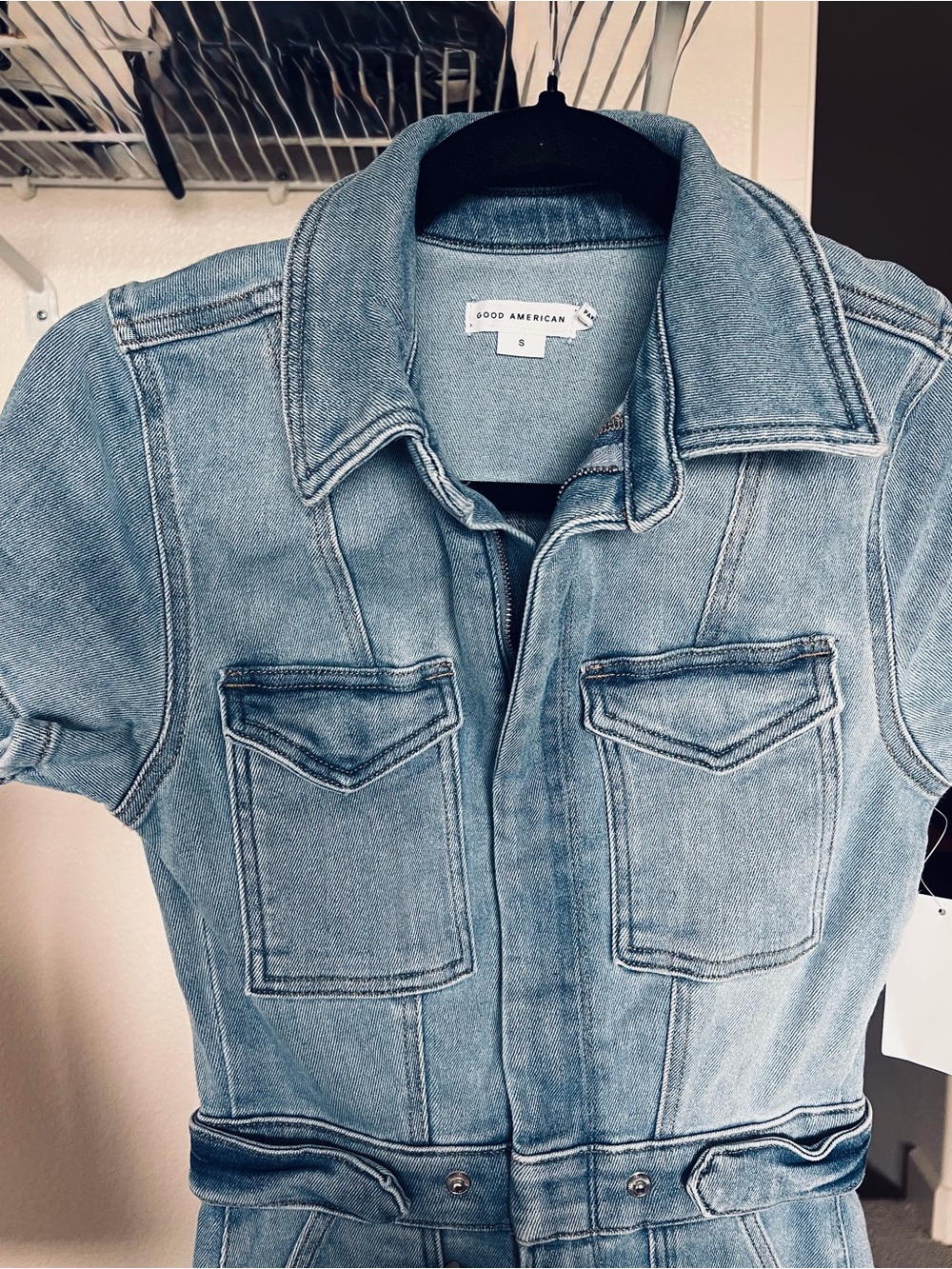 Good American Light Blue Denim Jumpsuit NWT - Picture 2 of 6
